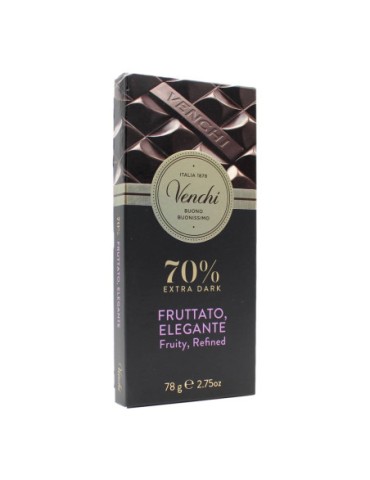 Tavoletta Cioccolato Venchi Fondente Extra Dark 70% - 78 g.
